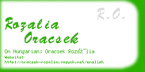 rozalia oracsek business card
